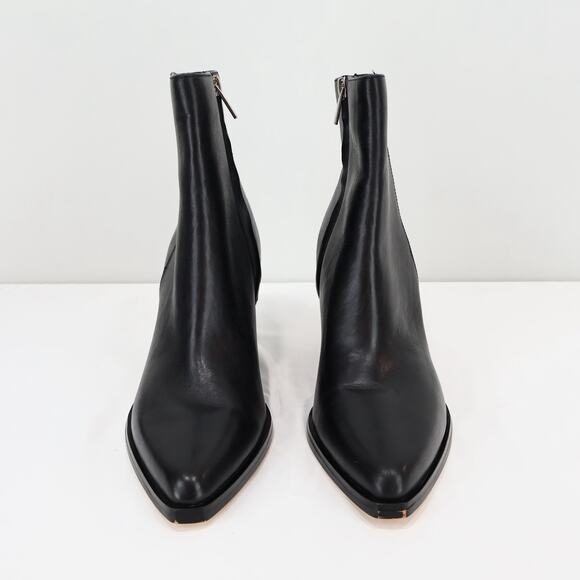 Calvin Klein Women's Fallone Mid-Calf Side-Zip Leather Black Boot Size 8 - Picture 6 of 12